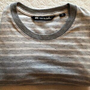 Travis Mathew Women Size Medium Gray 100% Cotton Crew Neck Long Sleeve Pullover